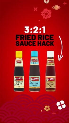The perfect fried rice sauce? It’s as easy as 3-2-1. 🍚😍 Just mix: 3 tbsp AYAM Reduced Salt Soy Sauce 2 tbsp AYAM Oyster or Vegetarian Oyster Sauce 1 tsp AYAM Sesame Oil Stir it into the fried rice as you cook, or drizzle it on top at the end for a restaurant-quality dish at home! Save this hack for your next fried rice night. | AYAM Australia & New Zealand