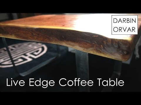 DIY Coffee Table with Live Edge Slab and Steel Base | Darbin Orvar