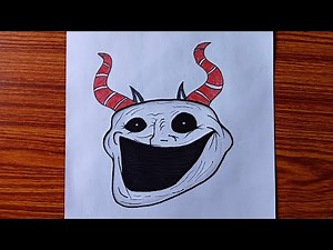 How To Draw Scary Troll Face Step by Step / Creepy drawing tutorial / Troll Face drawing easy