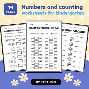 Numbers and counting worksheets for preschool and kindergarten