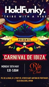 On Monday the 19th May Carnival de Ibiza takes over the club at Rio from 9.30pm, for a night of old-skool classics and funky house. Expect some serious bangers from start to finish, and an unbeatable party vibe throughout the night  It's the only place to be, and what's more...it's FREE ENTRY! See you then! #ibiza #ibiza2025 #ibizaguide #rioibiza #ibizalovers #ibizasummer #ibizaclubs | Rio Ibiza | Facebook
