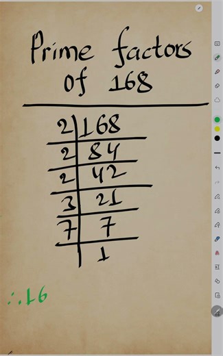 Prime Factors of 168 l Prime Factorization of 168