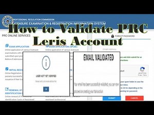 HOW TO VALIDATE EMAIL ADDRESS PRC LERIS ACCOUNT