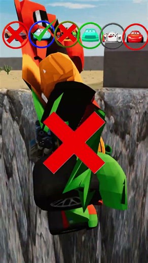 Pixar Cars VS Big Shark #beamngdrive