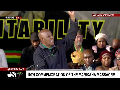 Marikana Massacre | Amcu President Joseph Mathunjwa addresses the gathering