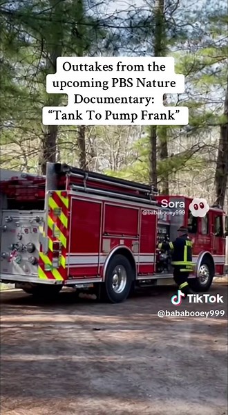 You’ve heard of Tank To Pump Frank The Musical, now the biggest hit on Broadway, but get ready for the newest nature documentary premiering this evening on PBS, Tank To Pump Frank. Unfortunately, Sir David Attenborough was too expensive. #firefighter #firefighters #firedepartment #naturedocumentary #soraai