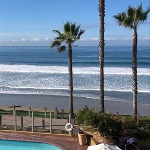 3.6K views · 139 reactions | Beautiful morning in San Diego. Enjoying the sun, surf and sand of Pacific Beach. #visitsandiego #beachfrontproperty  | Pacific Terrace Hotel | Facebook