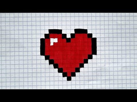 PIXEL ART COEUR : Comment dessiner un coeur facile (Tuto Débutant) - Étape par étape