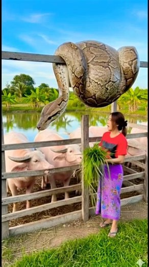 เอาหญ้าให้วัวอยู่ ฉันตกใจมาก😱 #shortsfeed #shortvideo #shorts #funny