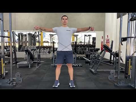 Elevação lateral bilateral no cross polia baixa