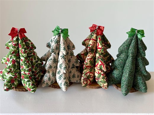 Handmade Fabric Christmas Tree: Stuffed Holiday Centerpiece - Etsy