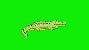 2d cartoon alligator crocodile character side view moving animation