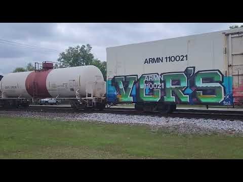 CSX #3006 leads a SB Inter-modal and meets CSX # 757 with a NB Mixed Manifest at Folkston on 3/29/26