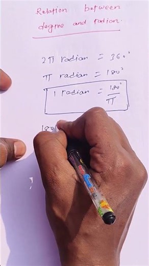 Relation between degree and radian.#math #mathematics #trending #ytshorts #trigonometry