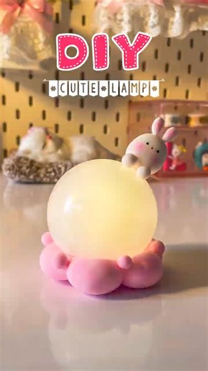 DIY Aesthetic Night Lamp 🐰 | Cute Home Decor Idea #shorts #diy #homedecor #viralshort #handmade
