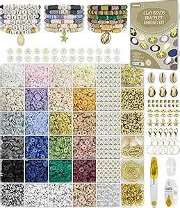 ClaBead 6300 Pcs Clay Beads Bracelet Making Kit for Adults, 24 Colors 6mm Clay Beads for Jewelry Making with Letter Beads, Friendship Bracelet Kit for Girls 13-15 and Women