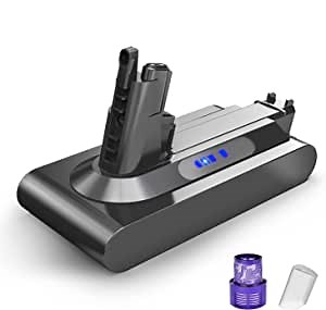 FLYLINKTECH Upgraded V10 Battery Replacement 4000mAh 25.2V Li-ion Dyson Battery for Dyson V10 Animal V10 Absolute V10 Motorhead V10 Fluffy V10 All Series Cordless Stick Vacuum Cleaner with Filter Grey