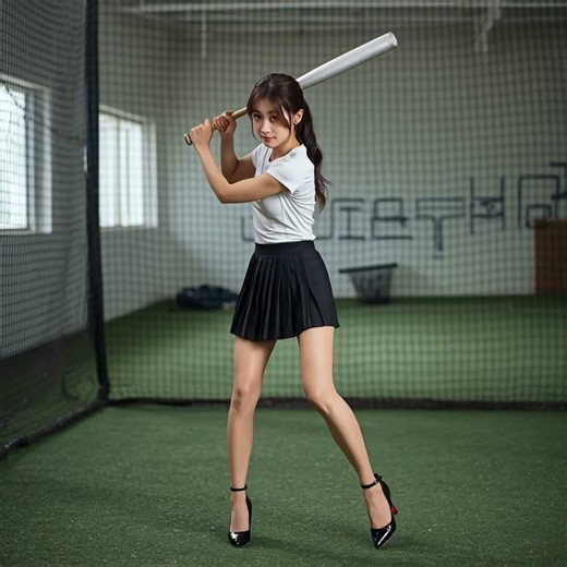 Watch her perfect that baseball swing 💥 #training #sports