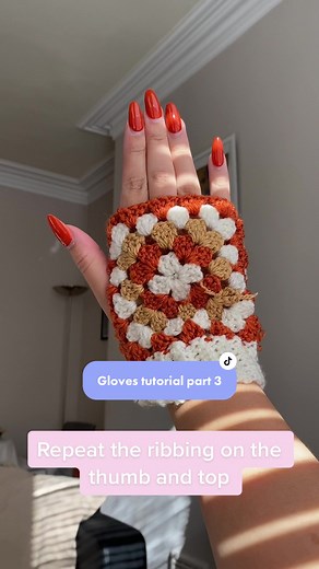 Granny Square Fingerless Gloves Tutorial Part 3