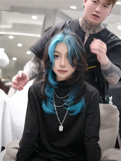 😋💙👍 #senpaidouyin #hairstyle #haircut #wolfcut #hairlight