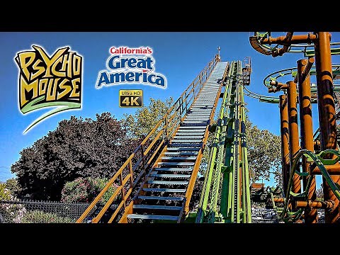 2024 Psycho Mouse Roller Coaster On Ride 4K POV California's Great America