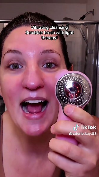 Vibrating Facial Cleansing Brush with Light Therapy