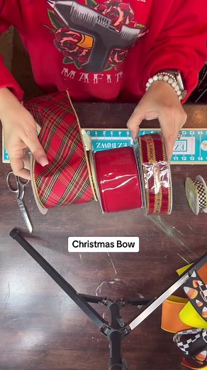 Beautiful Christmas Bow … Thank you @Keleas and @DecoExchange for all the bow making tips and tricks over the years!!!