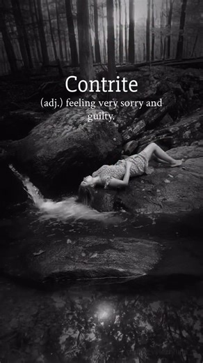 Vocabulary on Instagram: "Meaning:- Contrite describes a feeling of sincere remorse or guilt for something bad you have done. It is not just feeling bad; it implies a desire for atonement or a willingness to make amends. Pronunciation • IPA: /kənˈtraɪt/ • Phonetic: kuhn-TRYT • Audio Guide: Rhymes with “ignite” or “polite.” The stress is on the second syllable. Origin (Etymology) The history of the word adds a lot of depth to its meaning: • Latin Roots: It comes from the Latin word contritus, whi