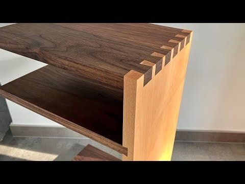 Side table build from walnut and beech