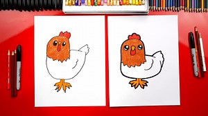 How To Draw A Cartoon Chicken - Art For Kids Hub -