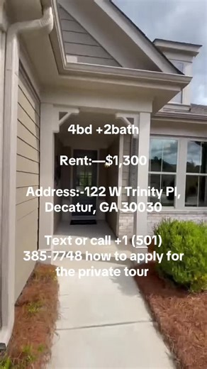 Text or call 1 (501) 385-7748 for more info only on how to schedule an appointment for tour or apply Address:: 122 W Trinity Pl, Decatur, GA 30030 Rent :-$1,300 Step into comfort and convenience with this 4bedroom 2bath, offering beautiful finishes, great natural light, and a thoughtfully design layout-perfect for anyone seeking modern living in a prime location.#forrent #georgia #govirall #fyp #f #fouryoupage #rentalproperty #georgiarealtor #trendingvideo #tiktokviral