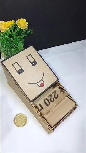 😱How To Make A Coin Bank From Cardboard🪙 #shorts