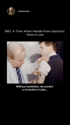 Raw History Clips on Instagram: "Needle-free injections first appeared in the 1930s as an alternative to traditional needle syringes, which had already been in use since the mid-19th century. These devices used high-pressure jets to push medicine through the skin without a needle. By the 1950s to 1970s, jet injectors became popular in military programs and mass vaccination campaigns, as they allowed faster inoculation of large groups without changing needles. However, by the late 1990s, many nee