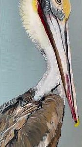 “Pelican” original oil painting on canvas progress painting