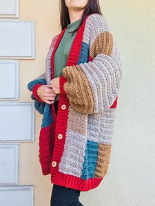 Cozy Patchwork Cardigan Pattern | PDF Download | Sizes XS-2XL | DIY Fashion | Handmade Garment - Etsy