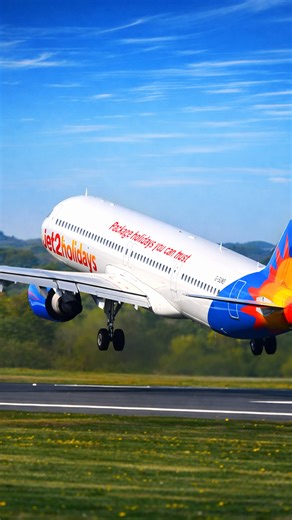 Jet takes off powerfully after maintenance check