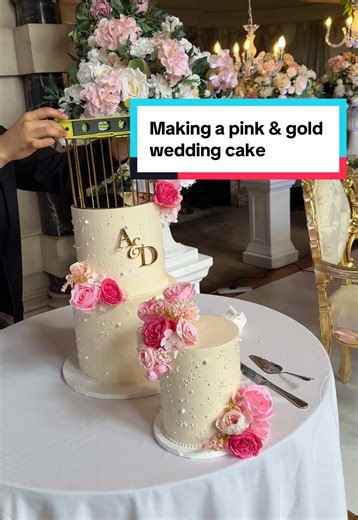 Pink Floral Wedding Cake for Elegant Couples
