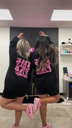 INTODUCING THE ONLY FAB STUDIO GIRLS 👯‍♀️ only x fab #fyp #fy #dancetrend #hairstudio #theonlyfabstudio #onlyandfab #yourfavduo #andGO @adrianna.terrazas @angeliquearcidez