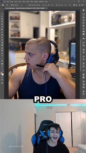 How to Fix Tyler1 Dented Head in Photoshop | Beginner vs Pro #shorts #photoshop
