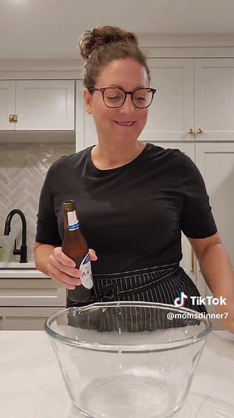 Beer Bread. Just 4 ingredients - beer, sugar, self rising flour, and butter. recipe: https://momsdinner.net/4-ingredient-bread/ #beer #beerbread #breadbaking #easybread #breadrecipe