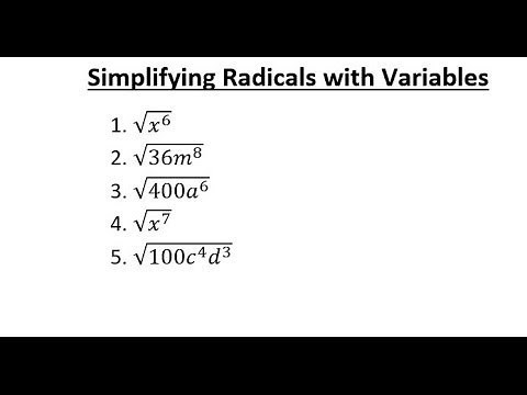 Simplifying Radicals with Variables