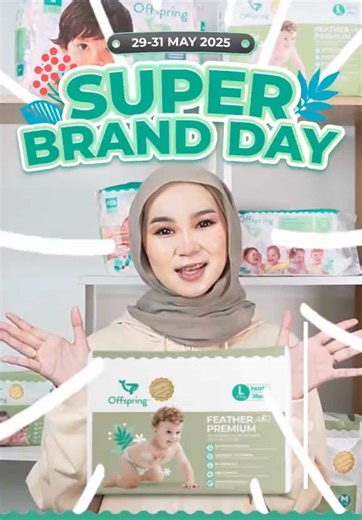 Hey moms & dads! Offspring's Super Brand Day is just around the corner! ⏰ 29th May 8AM – 31st May 11:59PM Get ready for: ✅Up to 30% OFF vouchers ✅Free gifts with minimum spend ✅Exclusive livestream deals ✅Lowest prices ever! All offers are limited, so don’t miss out! Follow us & join our livestream to shop the best baby deals! Let’s grab the best for your little ones! #fyp #mysuperbranddayoffspring #tiktokshopsuperbranddaymy #offspringjoyfulday #offspring #diapers #baby #wipes #offspringmalaysia