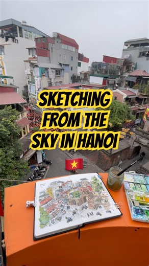 How to sketch a super busy street corner 🇻🇳!