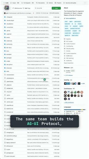CopilotKit/CopilotKit — Agent-native apps, any framework. 🟢 Clone #Shorts