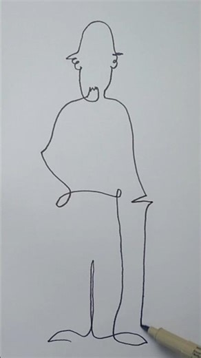 The Silent Stroke: An Iconic One-Line Tribute" #drawingtechnique #linedrawing #easydrawing