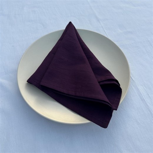 Deep Purple Cotton Napkin – Elegant Dark Purple Table Setting, Rustic Wedding Dinner Decor - Etsy