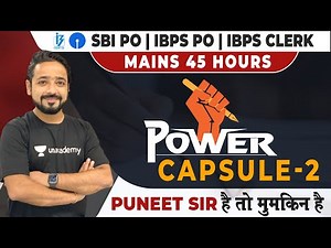 Power Capsule | Day -2 | SBI PO | IBPS PO | IBPS Clerk | Puneet Sir | Bankers way