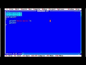 Turbo C Hello World Programming in 64bits Windows 7 or 8
