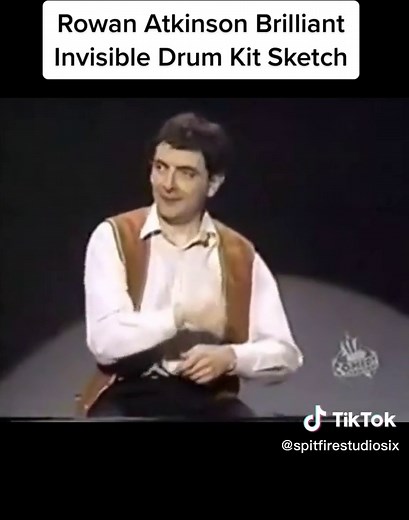 Rowan Atkinson (Mr Bean) Invisible Drum Kit Comedy Sketch