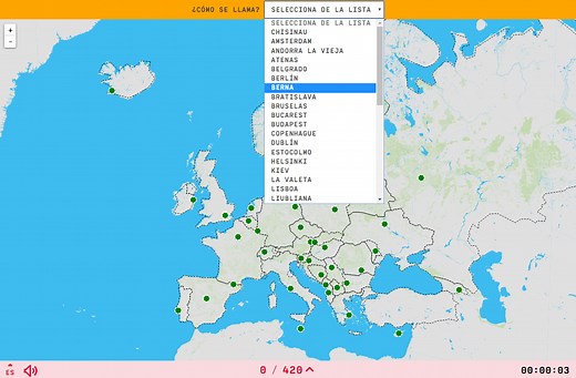 Mapa para jugar. ¿Cómo se llama? Capitales de Europa